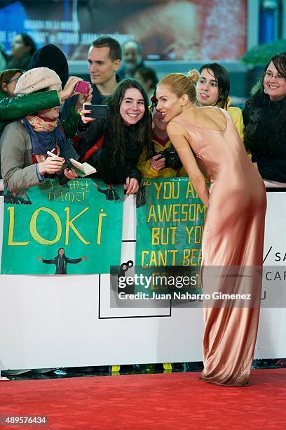 Sienna Miller attends 'High-Rise' premiere during 63rd San Sebastian Film Festival on September 22, 2015 in San Sebastian, Spain.