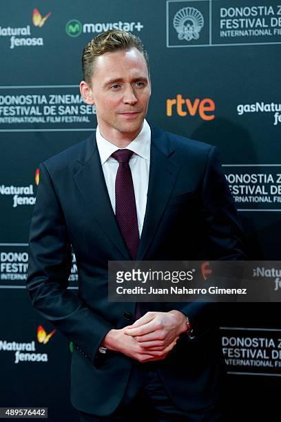 Tom Hiddleston attends 'High-Rise' premiere during 63rd San Sebastian Film Festival on September 22, 2015 in San Sebastian, Spain.