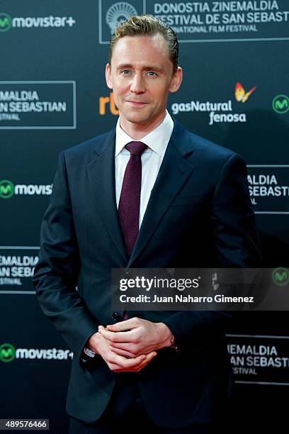 Tom Hiddleston attends 'High-Rise' premiere during 63rd San Sebastian Film Festival on September 22, 2015 in San Sebastian, Spain.