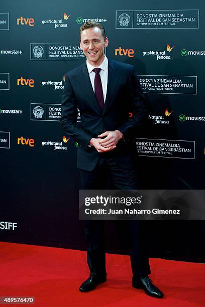 Tom Hiddleston attends 'High-Rise' premiere during 63rd San Sebastian Film Festival on September 22, 2015 in San Sebastian, Spain.