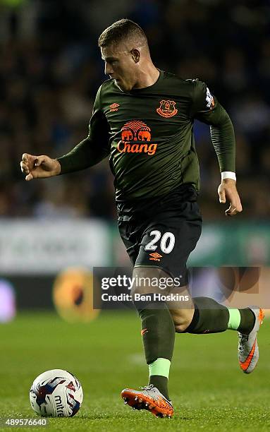 Ross Barkley of Everton in action during the Capital One Cup Third Round match between Reading and Everton at Madejski Stadium on September 22, 2015...