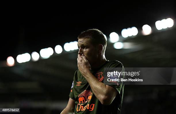 James McCarthy of Everton in action during the Capital One Cup Third Round match between Reading and Everton at Madejski Stadium on September 22,...