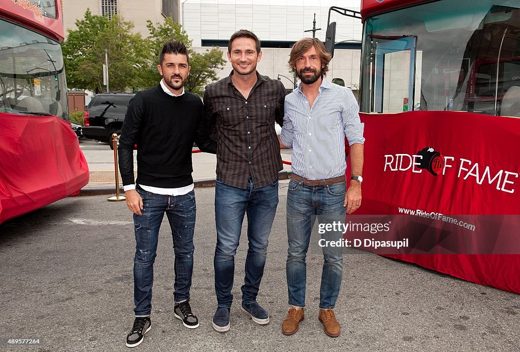 David Villa, Frank Lampard, Andrea Pirlo NYCFC Ride Of Fame Induction Ceremony