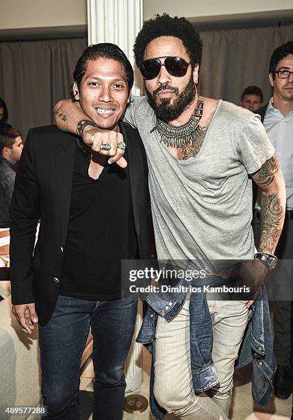 Lenny Kravitz celebrates the launch of CB2 x Kravitz Design by Lenny Kravitz at the CB2 Soho store on September 22, 2015 in New York City.