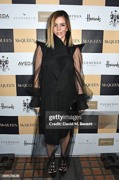 Jennifer Davies attends the exclusive viewing of 'McQueen' hosted by Karim Al Fayed for Lonely Rock Investments during London Fashion Week at Theatre...