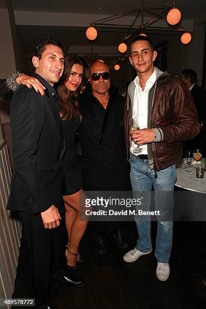 Karim Al Fayed, Brenda Costa, Noah and Omar Al Fayed attend an after party for the exclusive viewing of 'McQueen' hosted by Karim Al Fayed for Lonely...