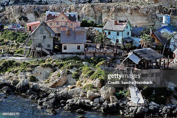 The town scenery Popeye Village, built by director Robert Altman for the movie "Popeye - The sailor" in 1979, is seen on May 11, 2014 in Mellieha,...