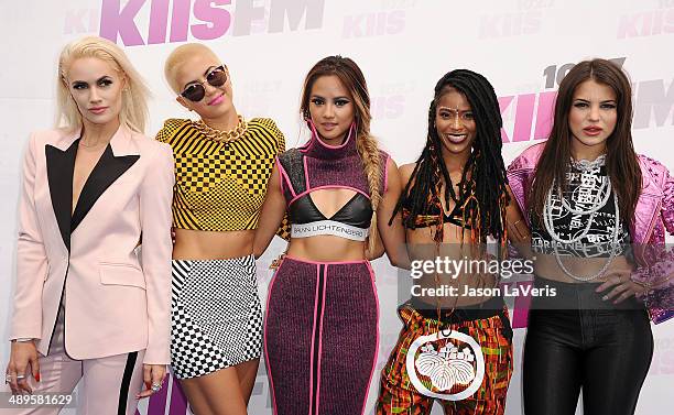 Lauren Bennett, Paula Van Oppen, Emmalyn Estrada, Simone Battle and Natasha Slayton of the group G.R.L. Attend 102.7 KIIS FM's 2014 Wango Tango at...