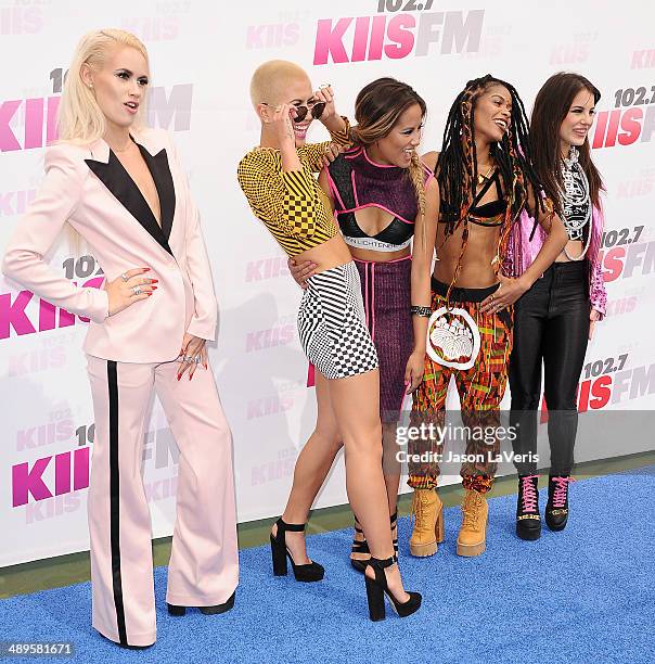 Lauren Bennett, Paula Van Oppen, Emmalyn Estrada, Simone Battle and Natasha Slayton of the group G.R.L. Attend 102.7 KIIS FM's 2014 Wango Tango at...