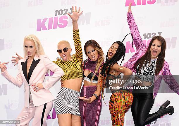 Lauren Bennett, Paula Van Oppen, Emmalyn Estrada, Simone Battle and Natasha Slayton of the group G.R.L. Attend 102.7 KIIS FM's 2014 Wango Tango at...