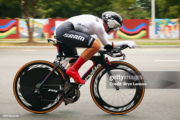 Lisa Brennauer of Germany in action during the Women's Elite Individual Time Trial on day three of the UCI Road World Championships on September 22,...