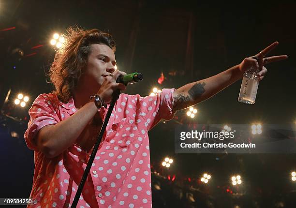 Harry Styles of One Direction performs on stage as part of Apple Music Festival at The Roundhouse on September 22, 2015 in London, England.