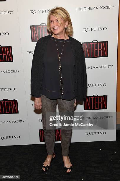 Martha Stewart attends a screening of Warner Bros. Pictures "The Intern" hosted by The Cinema Society And Ruffino on September 22, 2015 in New York...