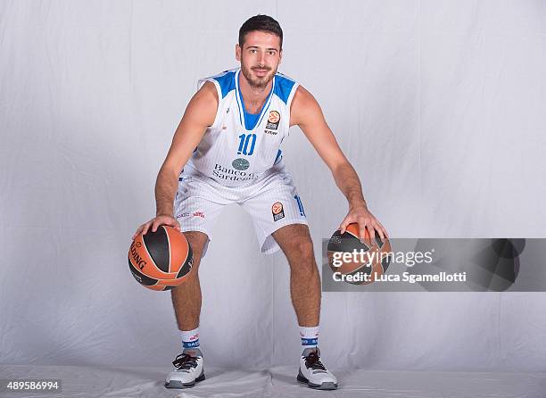 Lorenzo DÕercole, #10 of Dinamo Banco di Sardegna Sassari poses during the Dinamo Banco di Sardegna Sassari 2015/2016 Turkish Airlines Euroleague...