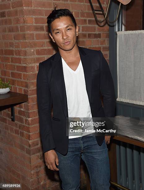 Prabal Gurung attends the after party for the screening of Warner Bros. Pictures "The Intern" hosted by The Cinema Society And Ruffino on September...