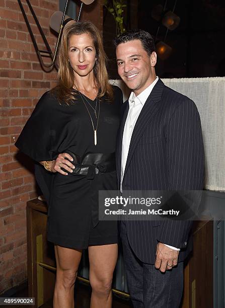 Alysia Reiner and David Alan Basche attend the after party for the screening of Warner Bros. Pictures "The Intern" hosted by The Cinema Society And...
