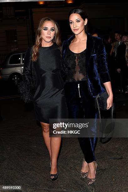 Chloe Green and Roxie Nafousi attend Wonderland Magazine's 10th Anniversary Party at Drama night club in Mayfair on September 22, 2015 in London,...