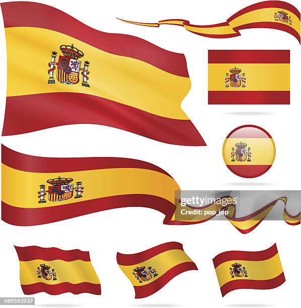 bildbanksillustrationer, clip art samt tecknat material och ikoner med flags of spain - icon set - illustration - spain