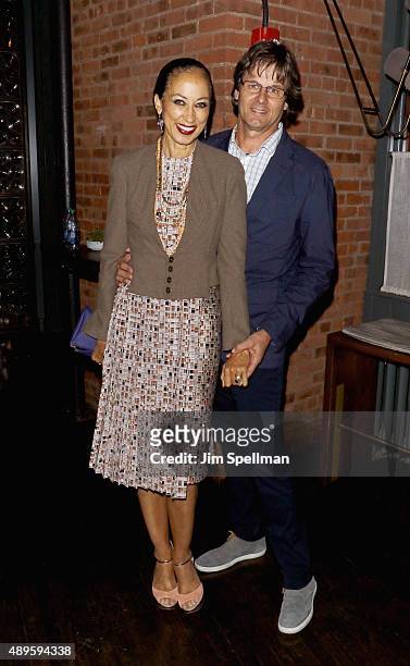 Model Pat Cleveland and husband Paul van Ravenstein attend the after party for The Cinema Society and Ruffino host screening of Warner Bros....