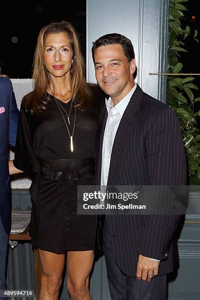 Actress Alysia Reiner and husband, actor David Alan Basche attend the after party for The Cinema Society and Ruffino host screening of Warner Bros....