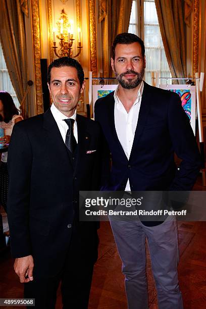 General Manager of 'Le Touessrok' Gabriele Lombardo and Actor Laurent Lafitte attend 'Shangri-La Hotels and Resorts' presents its new Hotel in...