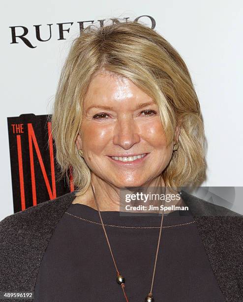 Personality Martha Stewart attends the The Cinema Society and Ruffino host a screening of Warner Bros. Pictures' "The Intern" at the Landmark's...