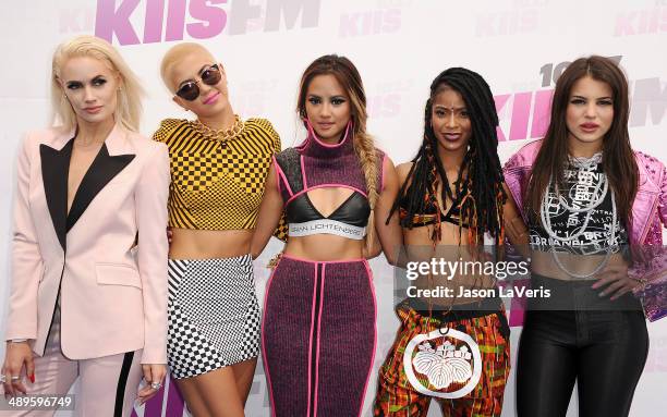 Lauren Bennett, Paula Van Oppen, Emmalyn Estrada, Simone Battle and Natasha Slayton of the group G.R.L. Attend 102.7 KIIS FM's 2014 Wango Tango at...