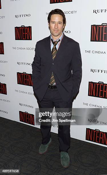 Actor Rob Morrow attends the The Cinema Society and Ruffino host a screening of Warner Bros. Pictures' "The Intern" at the Landmark's Sunshine Cinema...