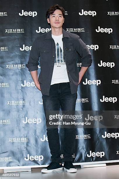 Actor Kim Kang-Woo makes an appearance at Jeep Brand at Hyundai Department Store on September 23, 2015 in Seoul, South Korea.