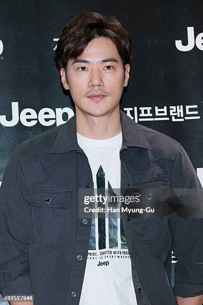 Actor Kim Kang-Woo makes an appearance at Jeep Brand at Hyundai Department Store on September 23, 2015 in Seoul, South Korea.