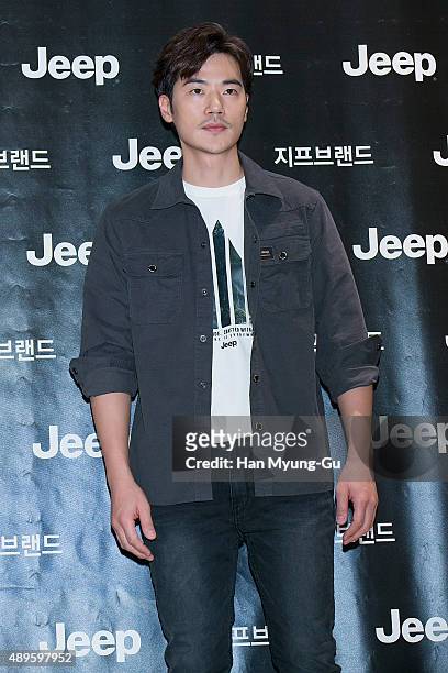 Actor Kim Kang-Woo makes an appearance at Jeep Brand at Hyundai Department Store on September 23, 2015 in Seoul, South Korea.