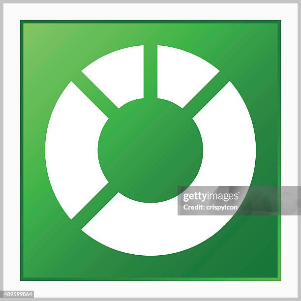 donut chart icon on a square button. - flat series - donut chart stock illustrations