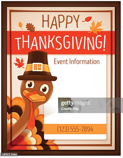 thanksgiving event poster - dinner invitation background stock illustrations