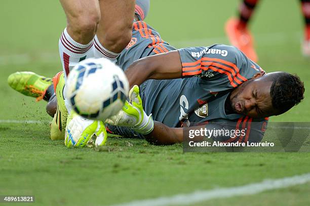 Felipe of Flamengo in action during a match between Fluminense and Flamengo as part of Brasileirao Series A 2014 at Maracana on May 11, 2014 in Rio...