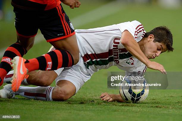 Conca of Fluminense in action during a match between Fluminense and Flamengo as part of Brasileirao Series A 2014 at Maracana on May 11, 2014 in Rio...