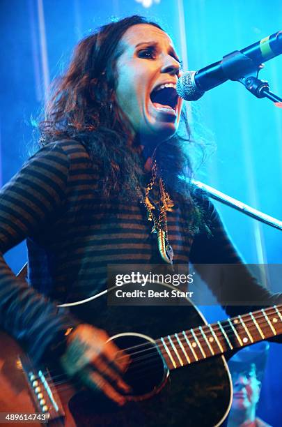 Musician Linda Perry performs at The LA Gay & Lesbian Center's Annual "An Evening With Women" at The Beverly Hilton Hotel on May 10, 2014 in Beverly...