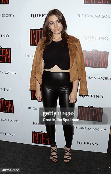 Sophie Simmons attends the The Cinema Society and Ruffino host a screening of Warner Bros. Pictures' "The Intern" at the Landmark's Sunshine Cinema...