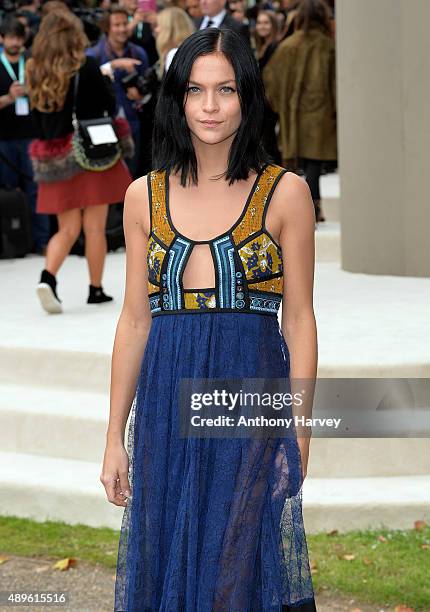 Leigh Lezark attends the Burberry Prorsum show during London Fashion Week Spring/Summer 2016/17 on September 21, 2015 in London, England.