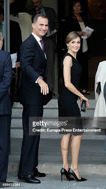 King Felipe of Spain and Queen Letizia of Spain attend the opening of the Royal Theatre new season on September 22, 2015 in Madrid, Spain.