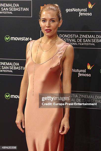 Sienna Miller attends 'High-Rise' premiere during 63rd San Sebastian Film Festival on September 22, 2015 in San Sebastian, Spain.