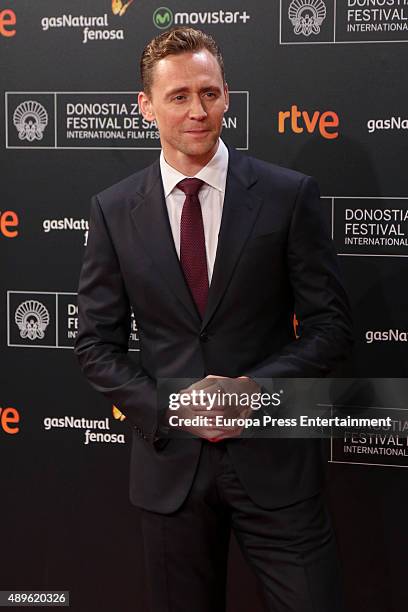 Tom Hiddleston attends 'High-Rise' premiere during 63rd San Sebastian Film Festival on September 22, 2015 in San Sebastian, Spain.