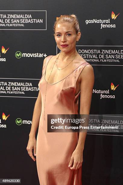 Sienna Miller attends 'High-Rise' premiere during 63rd San Sebastian Film Festival on September 22, 2015 in San Sebastian, Spain.