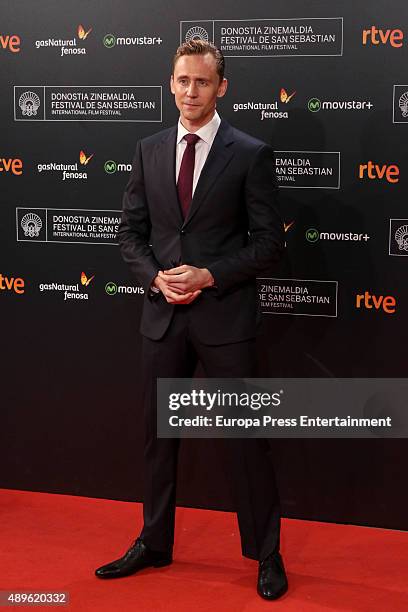 Tom Hiddleston attends 'High-Rise' premiere during 63rd San Sebastian Film Festival on September 22, 2015 in San Sebastian, Spain.