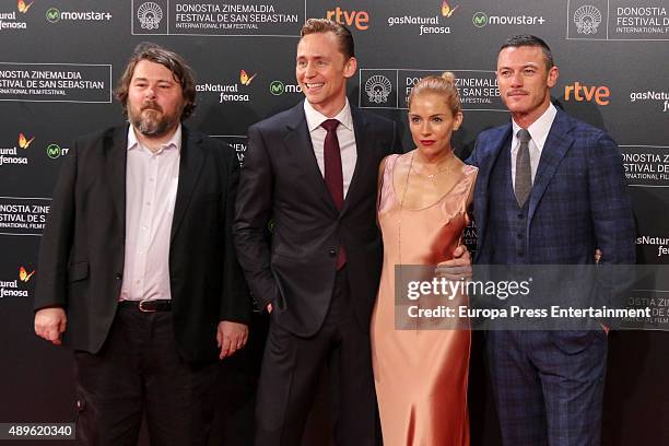 Ben Wheatley, Tom Hiddleston, Sienna Miller and Luke Evans attend 'High-Rise' premiere during 63rd San Sebastian Film Festival on September 22, 2015...