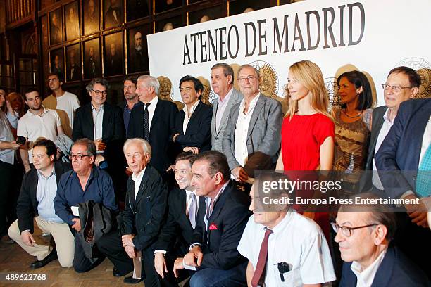 Mario Vargas Llosa and Arcadi Espada attend attends the opening of International Meeting of Barrio de Las Letras Creatives at Ateneo on September 22,...