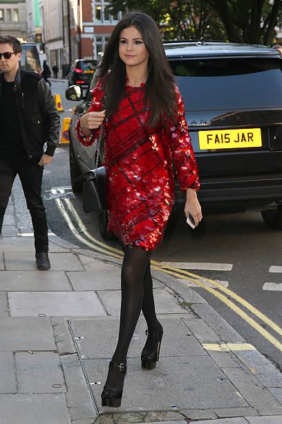 Selena Gomez seen arriving at KISS FM on September 23, 2015 in London, England.