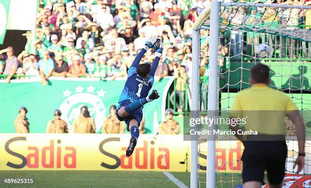 Marcelo Grohe, player of Gremio during the match between Chapecoense and Gremio as part of Brasileirao Series A 2014, at Arena Conda on May 11, 2014...