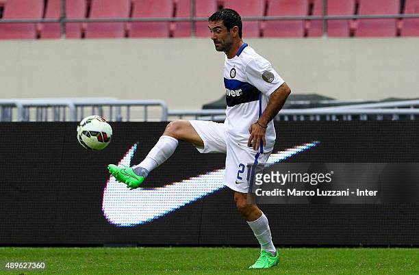Giorgios Karagounis of Inter Forever in action during the The 2015 Winning League International Legends Championship match between Inter Forever v...