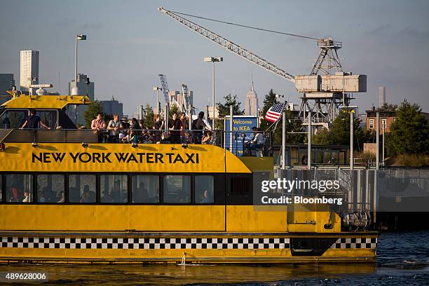 New York Water Taxi picks up customers from an Ikea store in the Brooklyn borough of New York, U.S., on Saturday, Sept. 19, 2015. The U.S. Census...