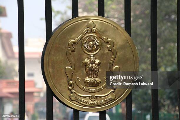 supreme court of india emblem - supreme court stock pictures, royalty-free photos & images